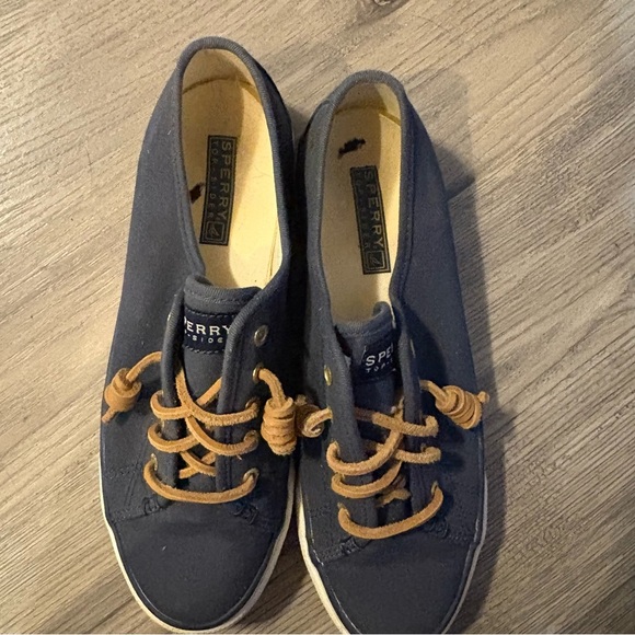 Sperry Women’s Navy Blue Sneakers Sz 7M Boat Shoes Leather Laces Preppy Coastal - Picture 5 of 8